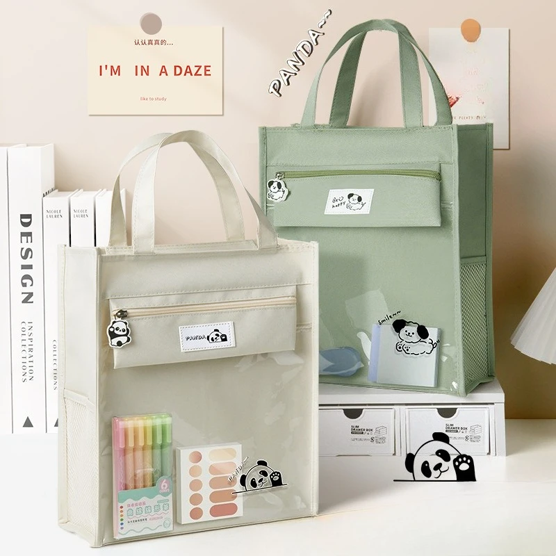 Student Tutoring Bag Pencil Case  Canvas Storage File Bag  Simple Canvas Tutoring Bag Convenient Student Stationery