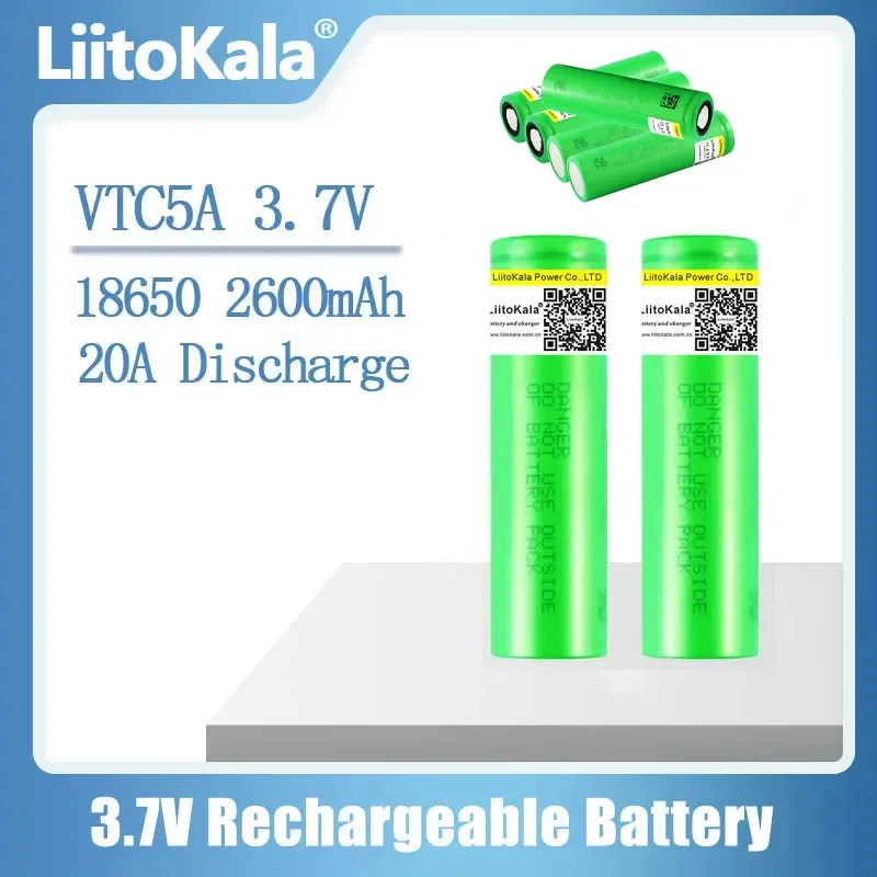 Liitokala 18650 2600 mAh VTC5A-N oryginalna bateria 3,6 V 18650 US18650 VTC5A o wysokim zużyciu 40 A