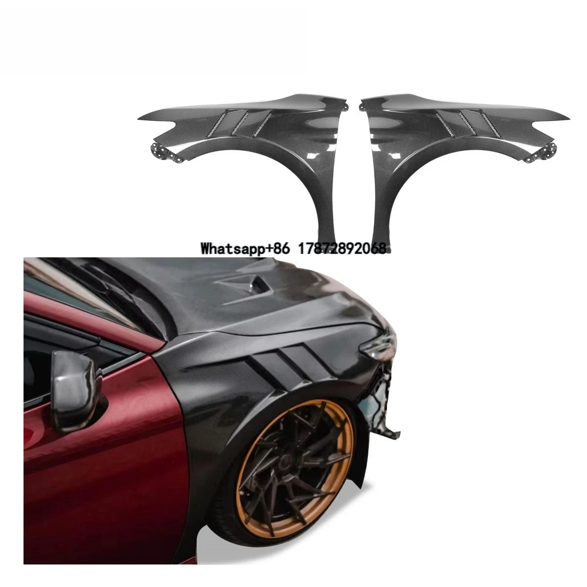 

Carbon Fiber Fenders for Camry 8th 2018-2023 P Style With Vents Design Regular Honeycomb Forged