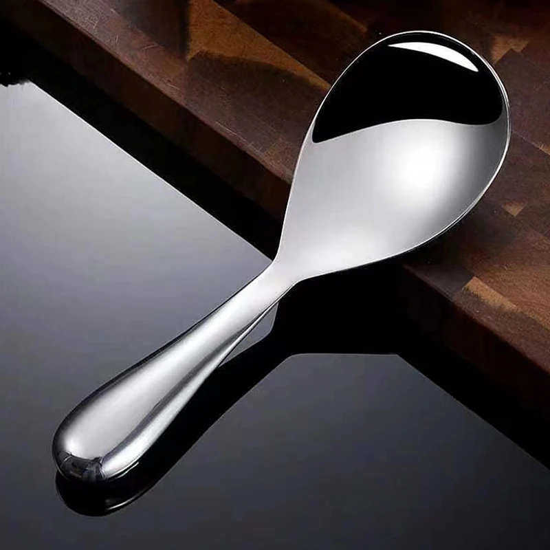 Large Capacity 304 Stainless Steel Rice Spoon Anti Scalding Thicken Cooker Scoop Multi-purpose Tableware Buffet Serving Spoons