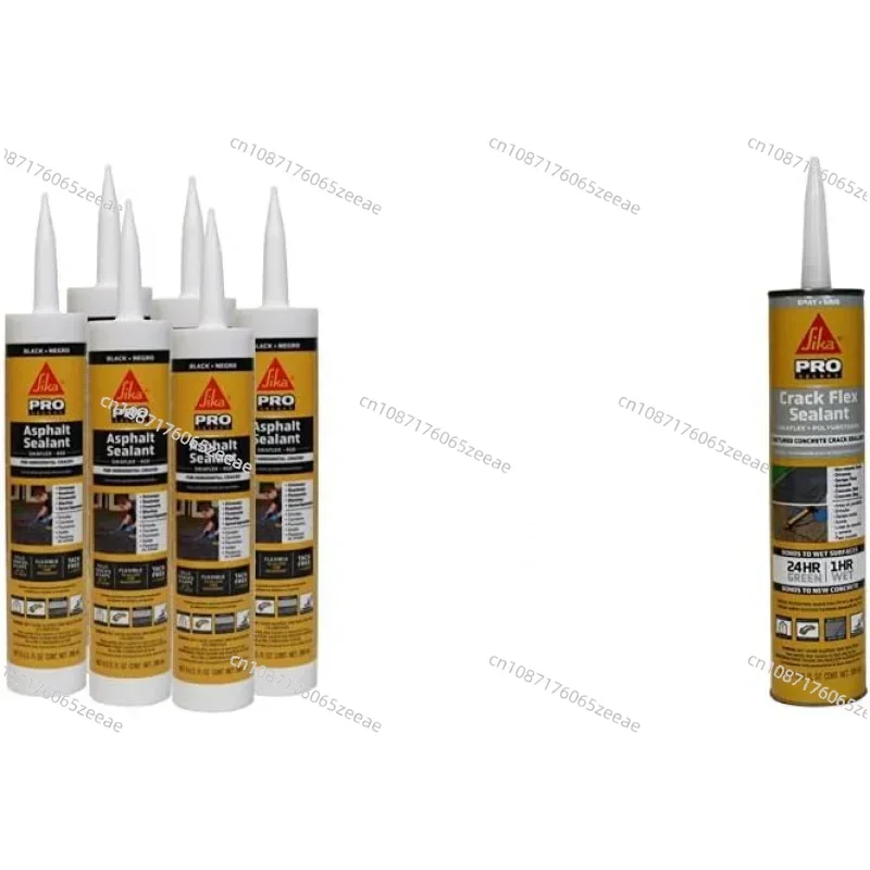 Asphalt & Concrete Sealant Bundle 6 9 Fl.oz. 410 Black Cartridges  1 10.1 Fl.oz. Gray Sikaflex Crac