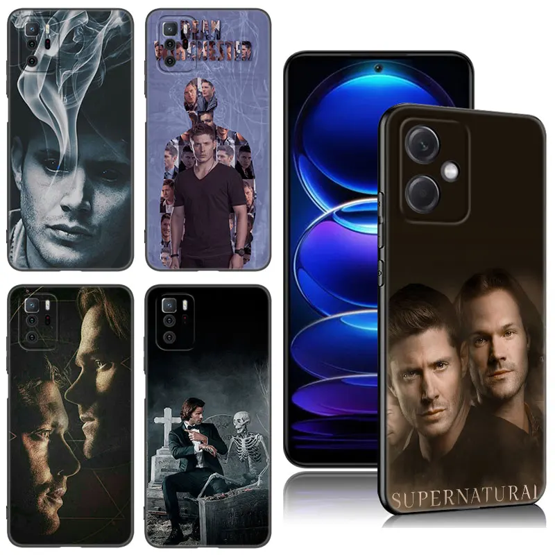 Supernatural Black Silicone Phone Case For Xiaomi Redmi Note 10 11 11S 12 13 4G 8 9 11T Pro 5G Plus 8T 9S 10S 12S