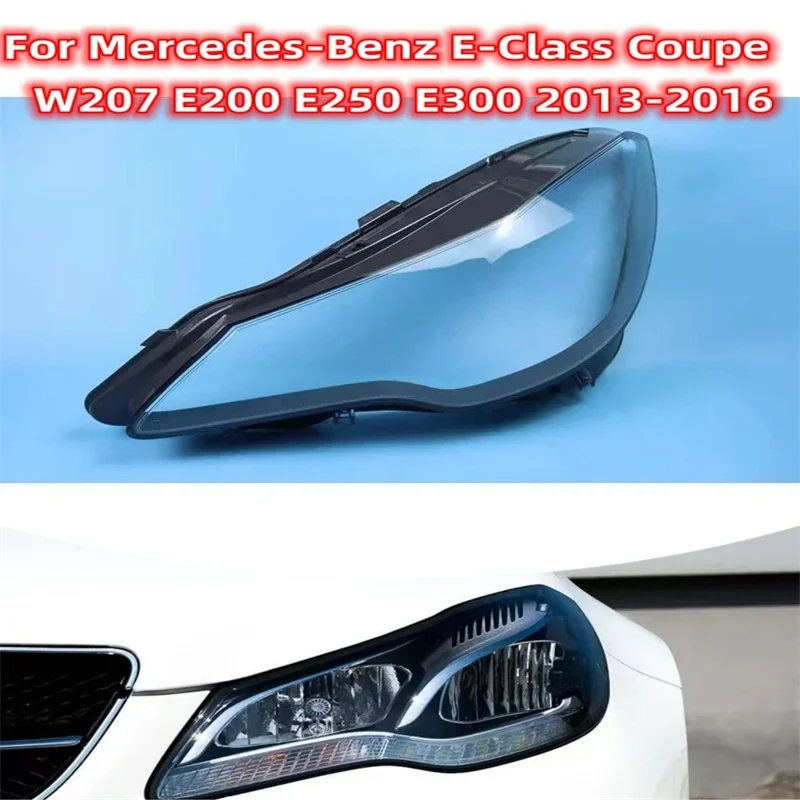 

HTTCY For Benz E Class W207 2013 2014 2015 2016 Two Door Coupe front Car Headlight Cover Lens Shell Lampcover Lampshade