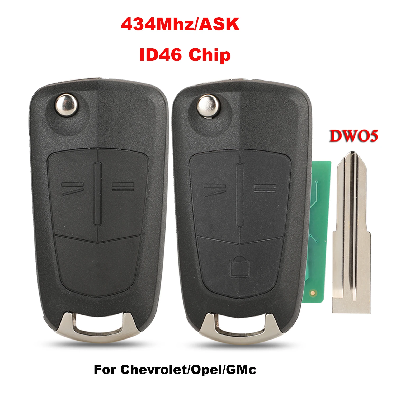 jingyuqin Remote Flip Key Shell Car Case Fob Dla Chevrolet Captiva 2006 2012 Dla Opel Antara 2007 2011 Dla Gmc Key Blade DWO5