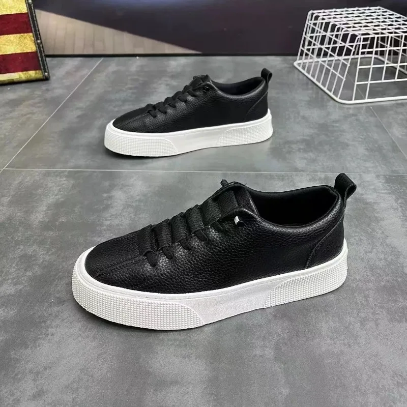 Men Sneakers Casual Shoes Men Flats Zapatillas Hombre Lightweight PU Leather Breathable Shoe Mens White Sports Tenis Shoes