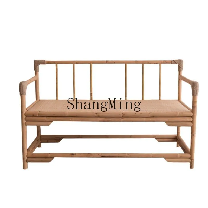 CL bamboo and rattan sofa lazy recliner leather  balcony B & B tea room household computer bedroom courtyard double stool
