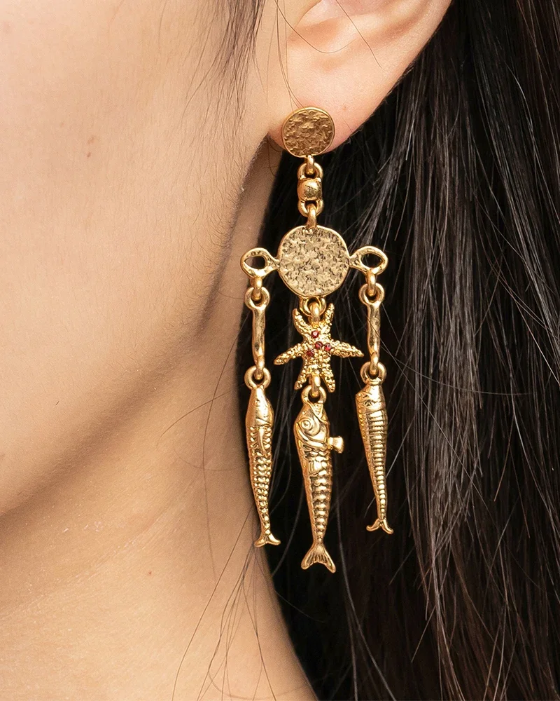 

New Design Cute Fish Gold Color Alloy Earrings Trendy Charm Animal Metal For Women Female Jewelry Accessories