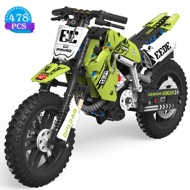 Kit de blocos de construção de brinquedo de motocicleta, conjuntos de tijolos de haste, brinquedos para meninos e adultos, construir um modelo de motocicleta, (476 peças)