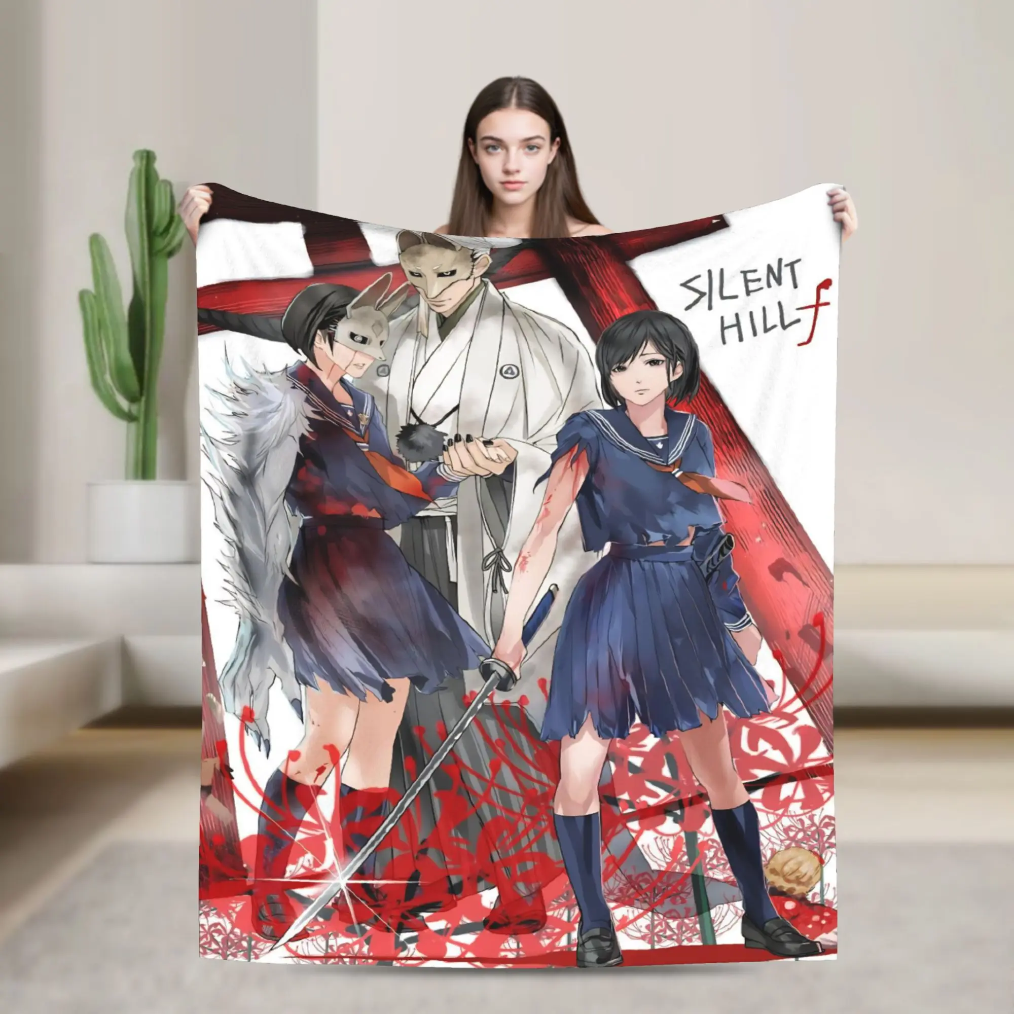 

Horror Silent Hill F Blanket Hinako Game Flannel Awesome Soft Throw Blanket for Coverlet Decoration