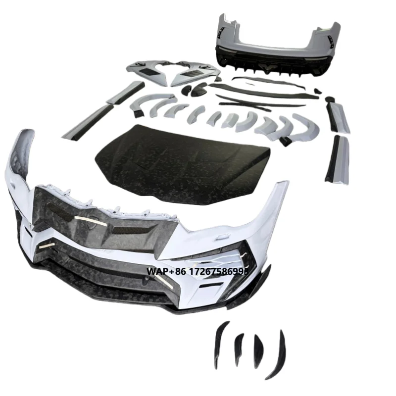 M-style Front Bumper, Rear Bumper, Spoiler, Exhaust Hood for URUS Upgraded Matte Forged Carbon Fiber Body Kit