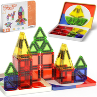 Magnetic Tiles Toddler Toys Magnetic Building Blocks for Kids Toys Games STEM Educational Toys Sensory Play Travel Toddler Set