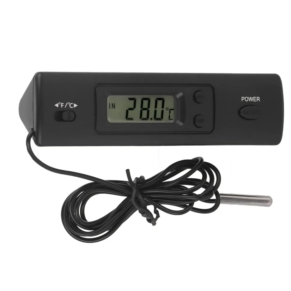 Double Probe Digital Thermometer LCD Display Celsius Fahrenheit Switch Freezer Temperature Meter Time Display Wired Probe