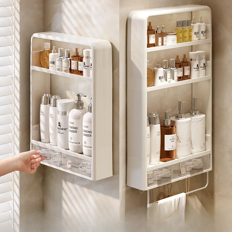 Perforation-free Bathroom Storage Shelf Wall-mounted Bathroom Toiletries Toilet Toiletries Toilet Storage Device Shower