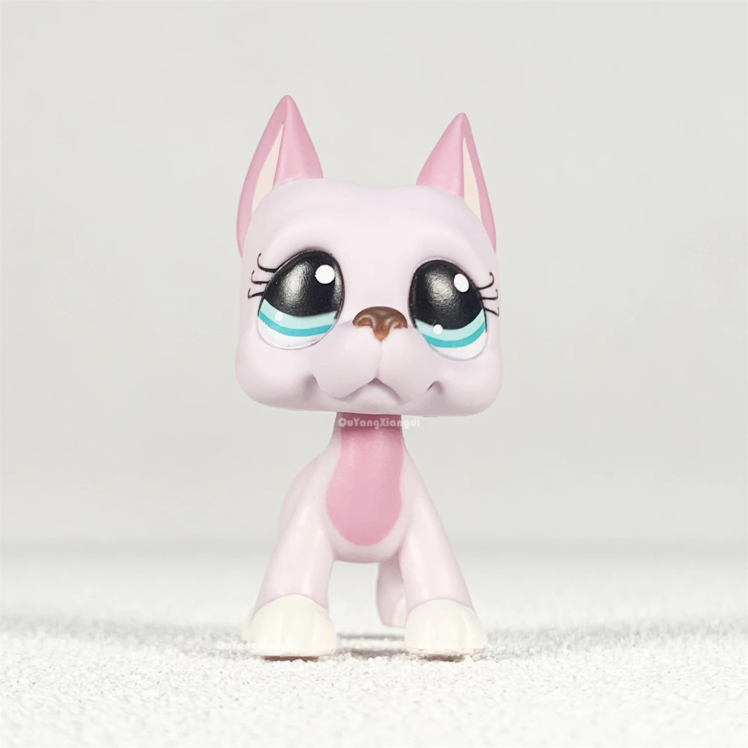 CWG121 Pet Shop Animal Cute pink puppy with erect ears action Figure cute Dog