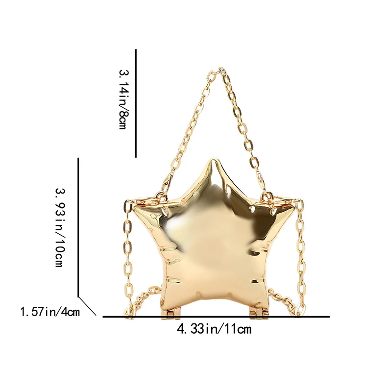 Star Bags Female Clutch Bag for Women Trend 2024 Golden Handbag Shoulder Purse Luxurious Evening Coin Wallet Cell Phone Holder