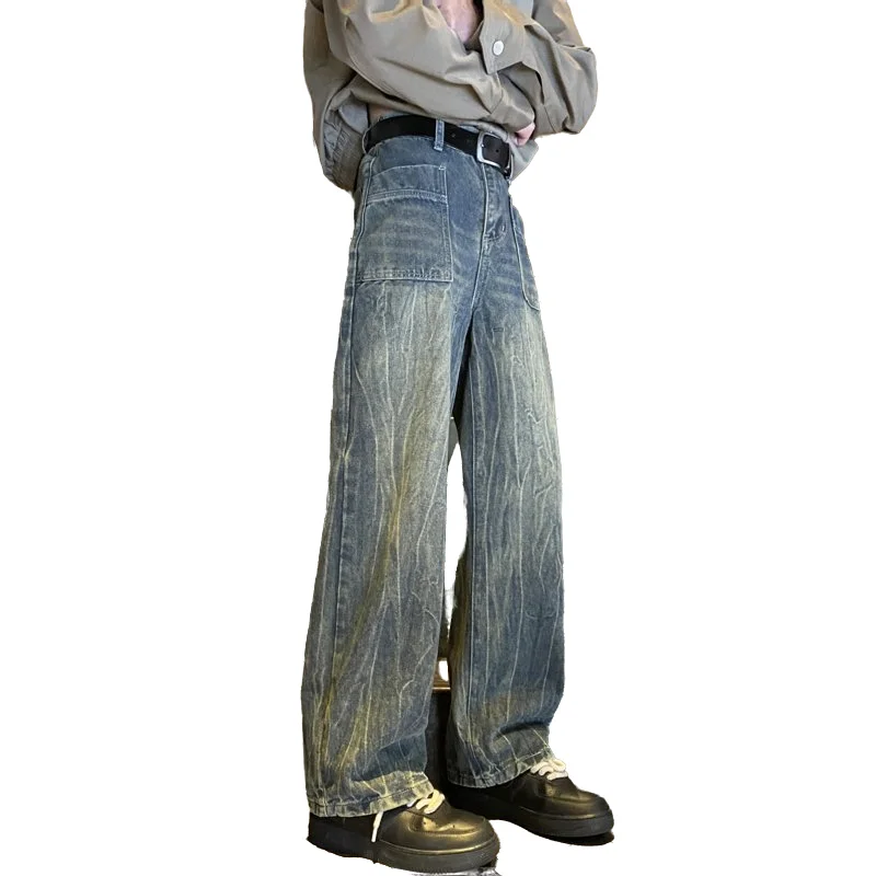 

Мужские модные джинсы из дышащего хлопка с полосками, в американском уличном стиле, повседневные брюки унисекс, универсальная городская одежда