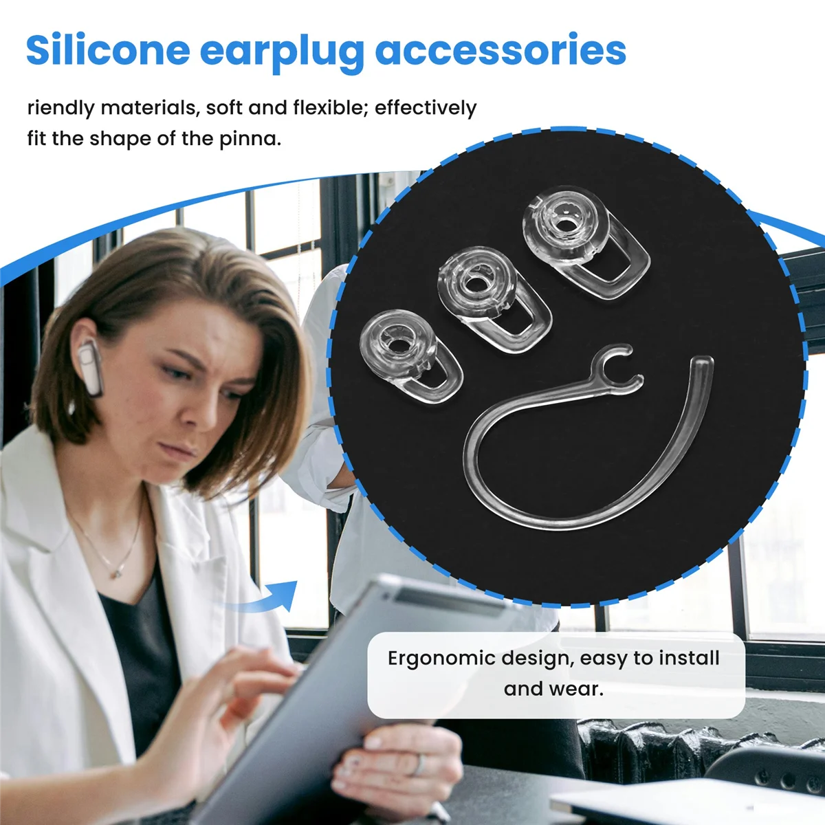 MQXGF Żelowy haczyk na słuchawki douszne do Plantronics 925 975