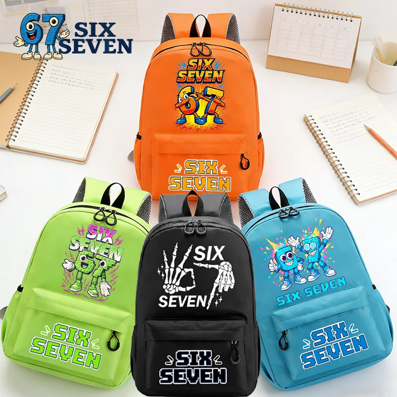 

Steal A Brainrot Students Backpack Backpacks Cartoon Six Seven Print Book Bag Girl Large Capacity Watertight Schoolbags Boy Gift
