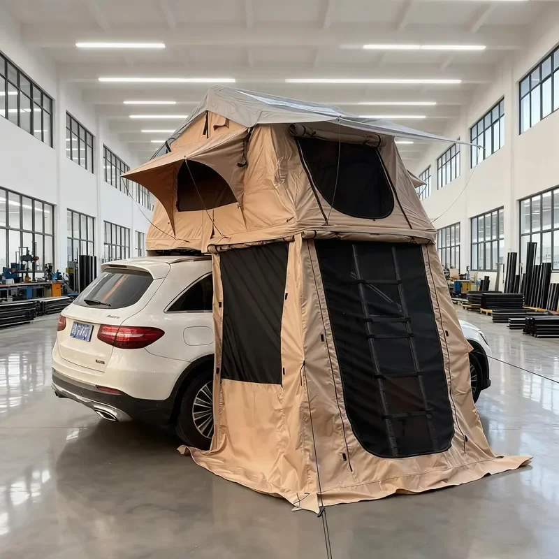 Factory Direct Sale Hydraulic Pop up Hard Shell Roof Top Tent Outdoor Travel Triangle Car Roof Tent for Overland Adventure