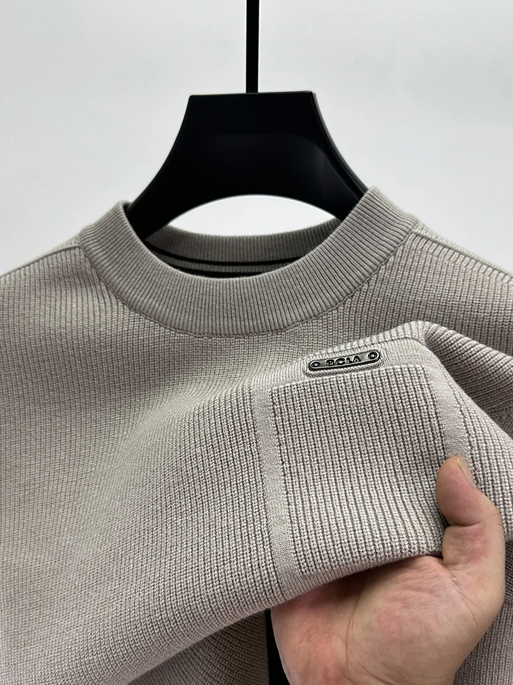 

Slim Fit round Ne Knitwear Men's Faionable Color Base irt Autumn Winter Casual Wear Polyester Blend Long Sve