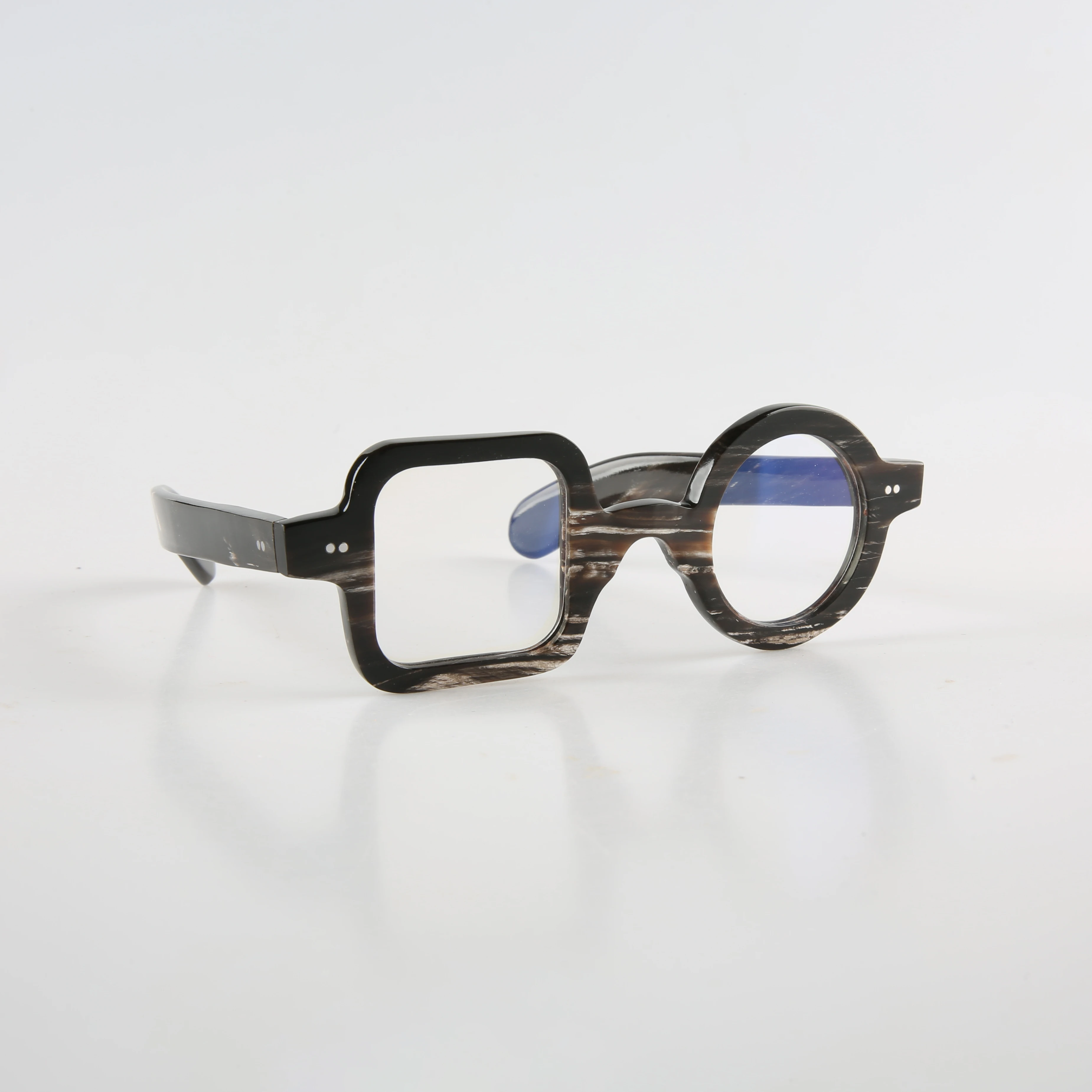 

Man Glasses Frames Unique Square Round Vintage Stripes Handmade Buffalo Horn Prescription Eyeglass Frames Optical Lenses Eyewear