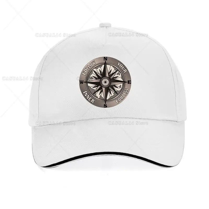 

Follow Your Inner Compass Print Baseball Cap Fashion Summer Outdoor Men Women Dad Hat Compass Adjustable Snapback Hats