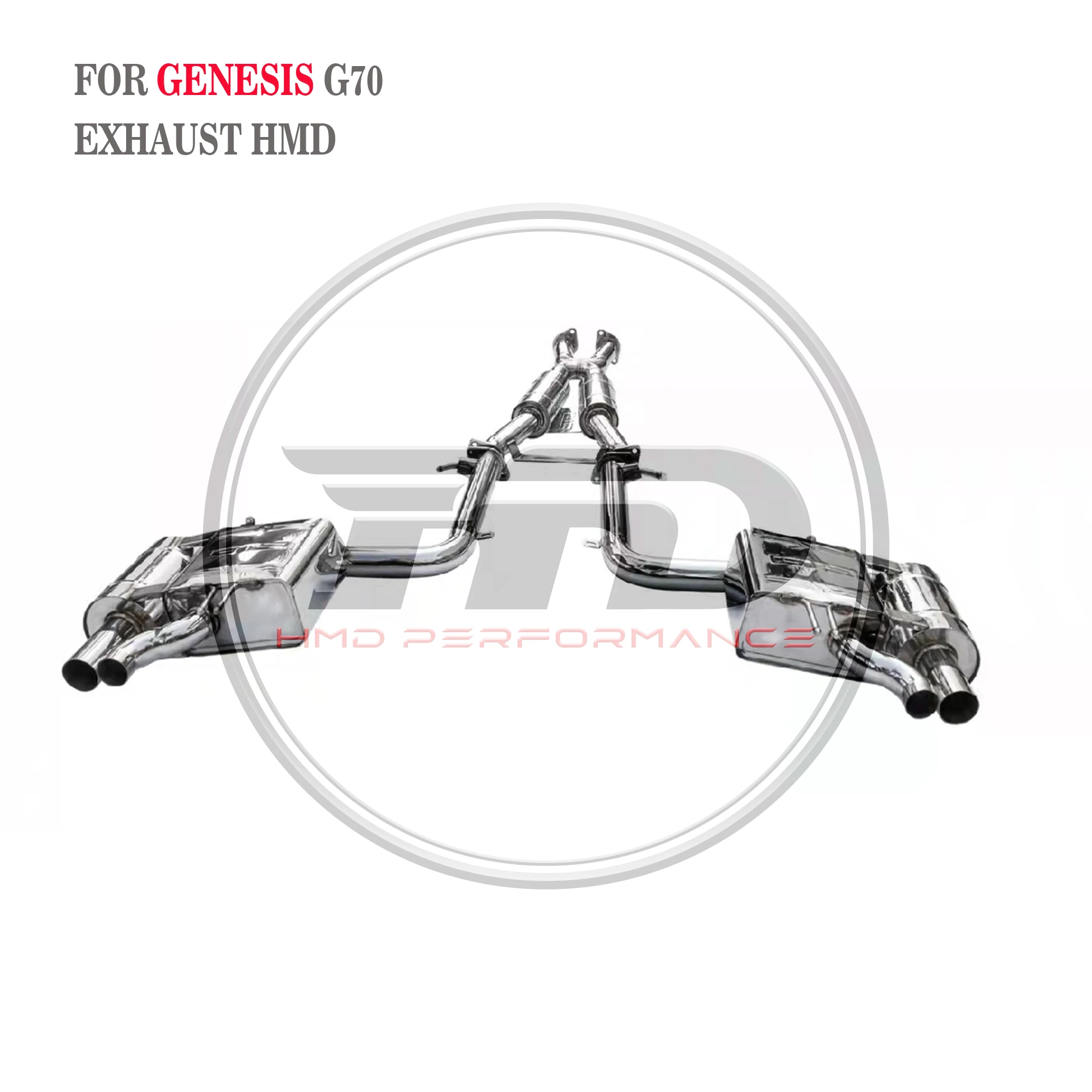 

High Quality Catback For Genesis G70 Stainless Steel Exhaust System Electronic Valve Muffler Non-destructive Installation HMD