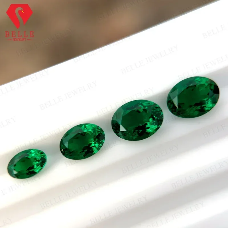 

Lab Grown Zambian Emerald Oval Cutting Hydrothermal Hand Cut with Cracks Inclusions Inside Selectable AGL Certificate