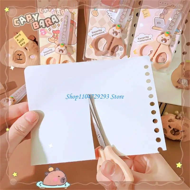 Y2GD безопасные ножницы с героями мультфильмов и защитной крышкой, ножницы для рукоделия с маркировкой масштаба, эргономичная