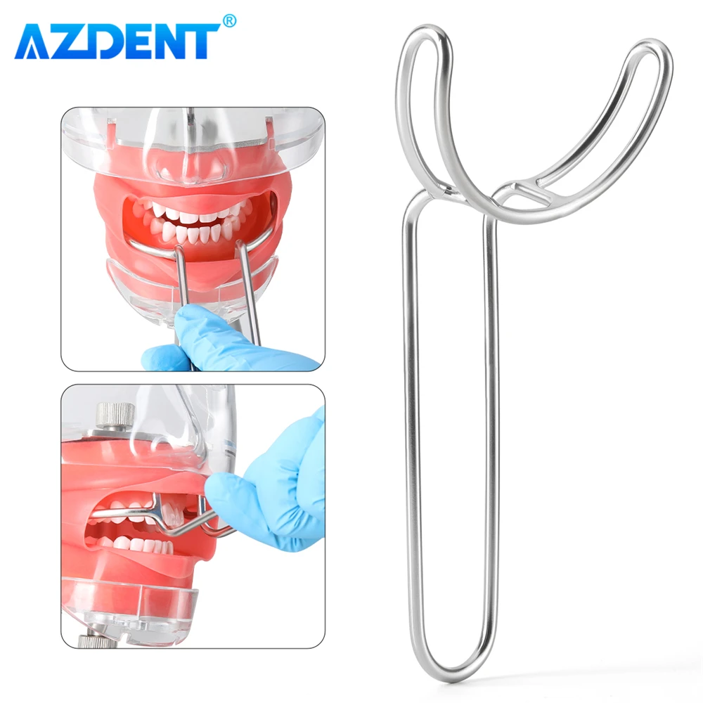 AZDENT الأسنان الشفاه ضام الفم توسيع داخل الفم الخد العلوي السفلي الشفاه ضام الفم فتاحات الفولاذ المقاوم للصدأ طب الأسنان أداة