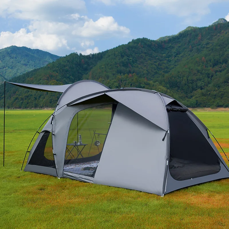 

Вместительная палатка-тоннель для кемпинга на 6-8 человек, с несколькими комнатами, водонепроницаемым и светонепроницаемым покрытием, семейная палатка