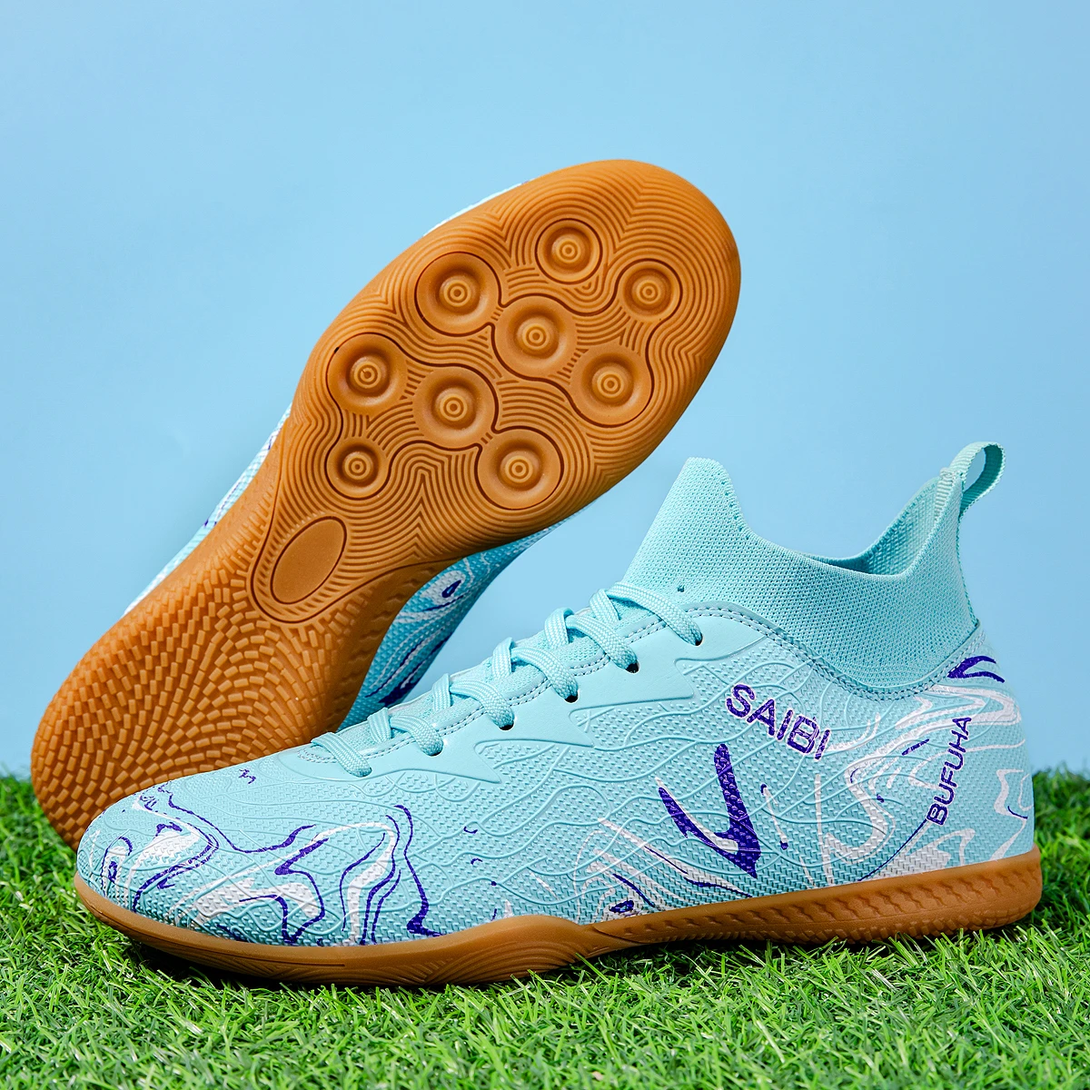 

Men's Football Boots for Unisex-Adult High-Top Soccer Shoes for Youth Lightweight Professional Training Turf Outdoor Sneakers