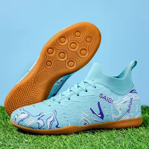 Men's Football Boots for Unisex-Adult High-Top Soccer Shoes for Youth Lightweight Professional Training Turf Outdoor Sneakers