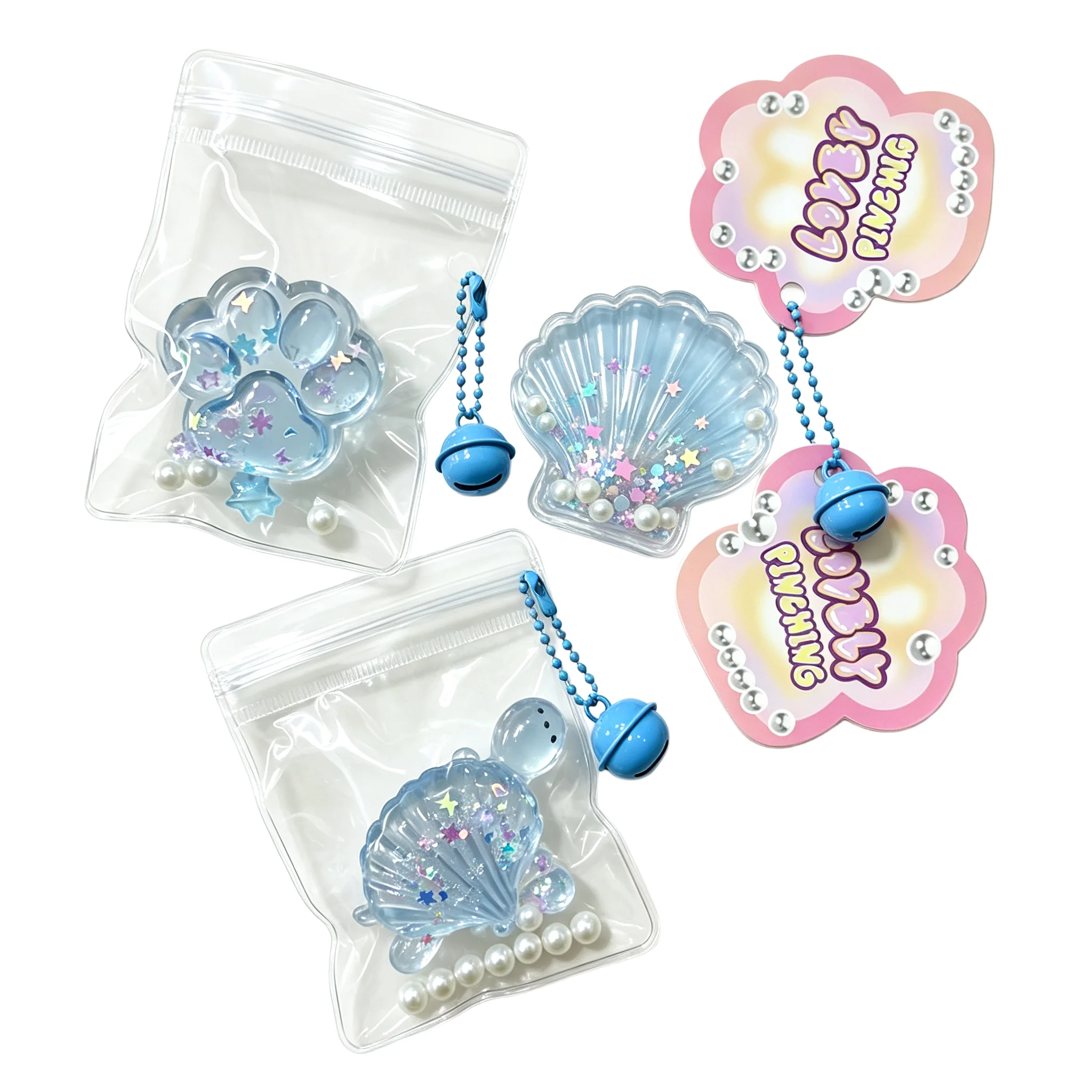 Ocean Squishy Toy Sea Animal Stress Relief Fidget Toy Starfish Shell Turtle Jellyfish Cute Kawaii Pendant Keychain Gift