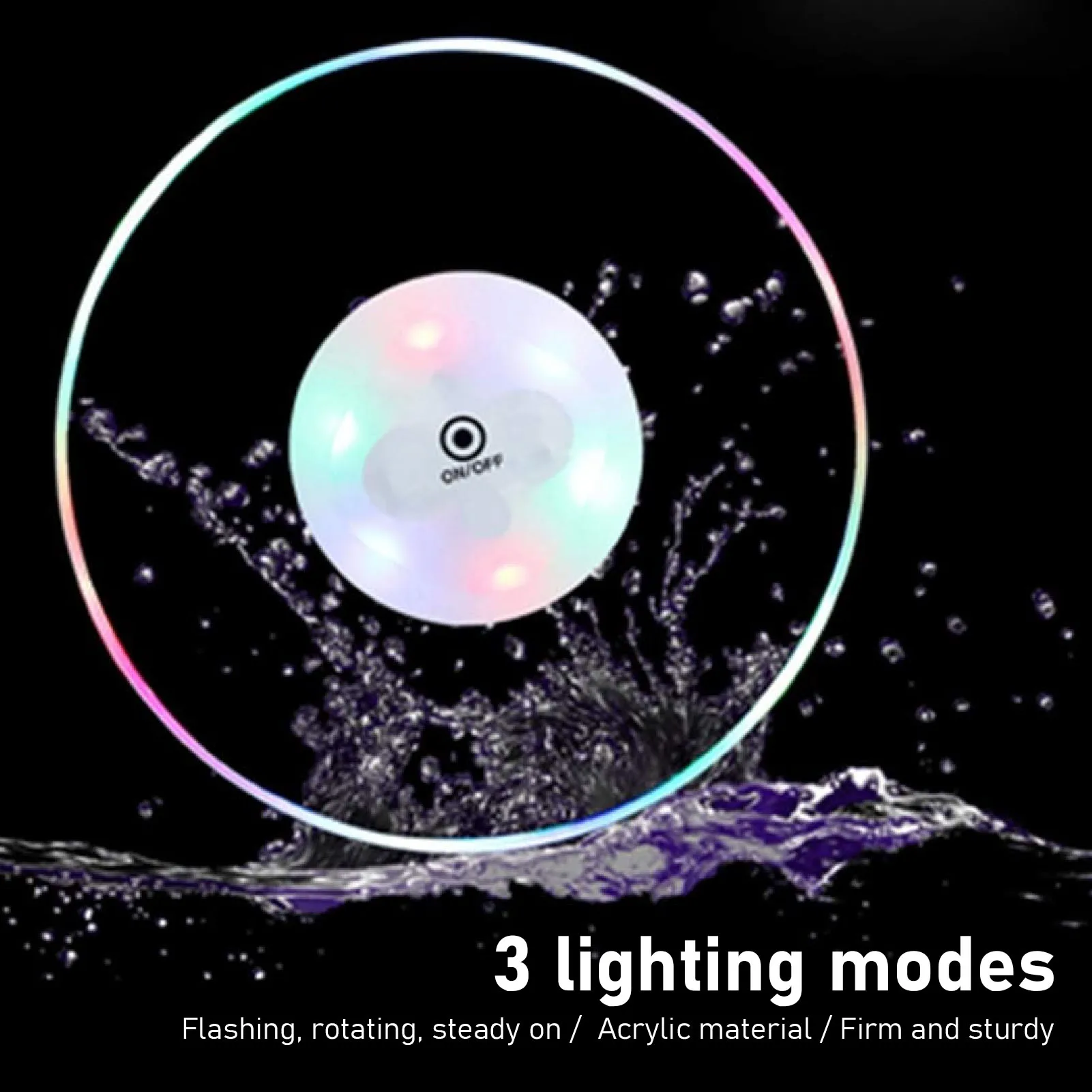 ZK40 LED Light Cup Coaster 3 Modes Round Shaped Colorful Lighting Acrylic Cocktail Coaster for Bar Club