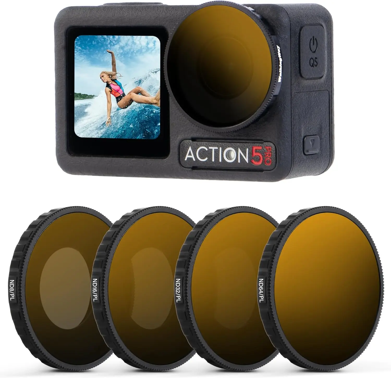 Walking Way Camera Lens Filters For DJI Osmo Action 4/5 Pro Kit CPL ND8 ND16 ND32 Camera Lens Polarizing Neutral Density Filters