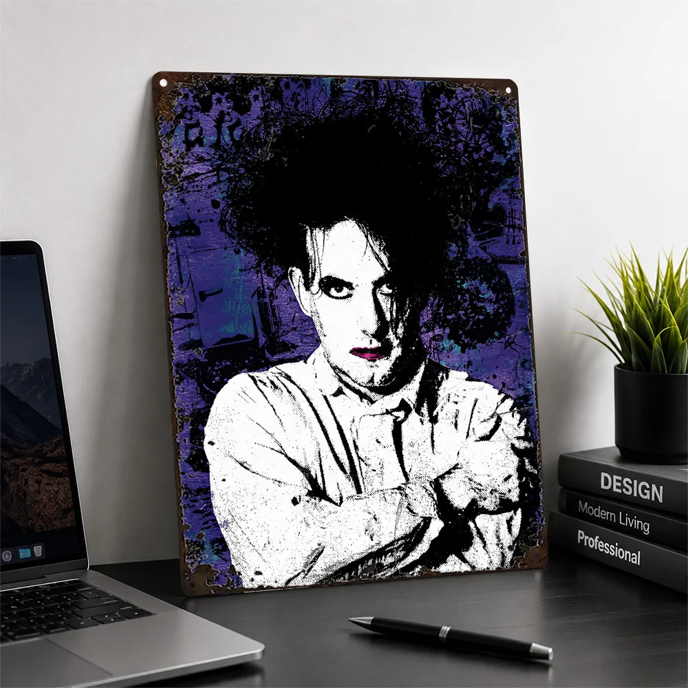 Robert Smith The Cure Portrait Aluminum Poster Bold Graphic Wall Art For Listening Room Customized Metal Sign Music Lover Gift
