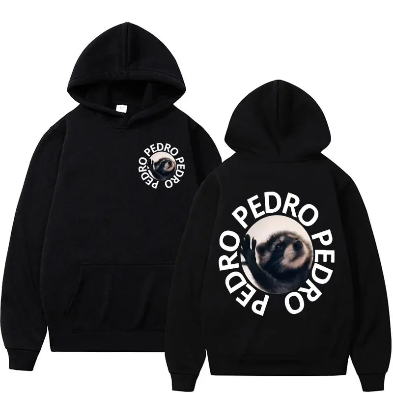 

Funny Pedro Raccoon Meme Graphic Sweatshirt Men's Clothing Aesthetic Y2k Hoodies Unisex Casual Cotton Hoodie Pullover Streetwear