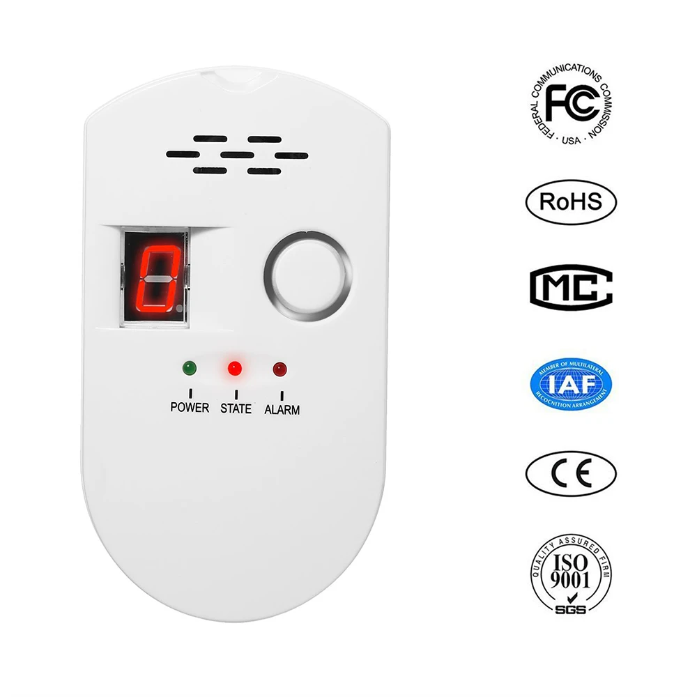 Imagem -03 - Detector de Vazamento de Gás Natural com Display Digital Alarme de Glp Metano de Cozinha Sumring2 102 ue Reino Unido