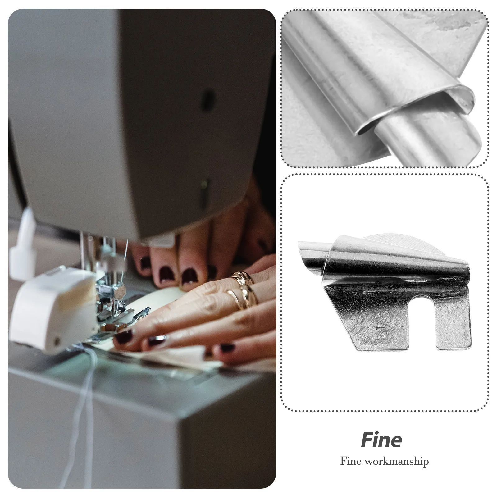 

3pcs Rolled Hem Foot Stainless Steel Universal Sewing Machine Binder Accessory Durable Easy Install Professional for Quilting
