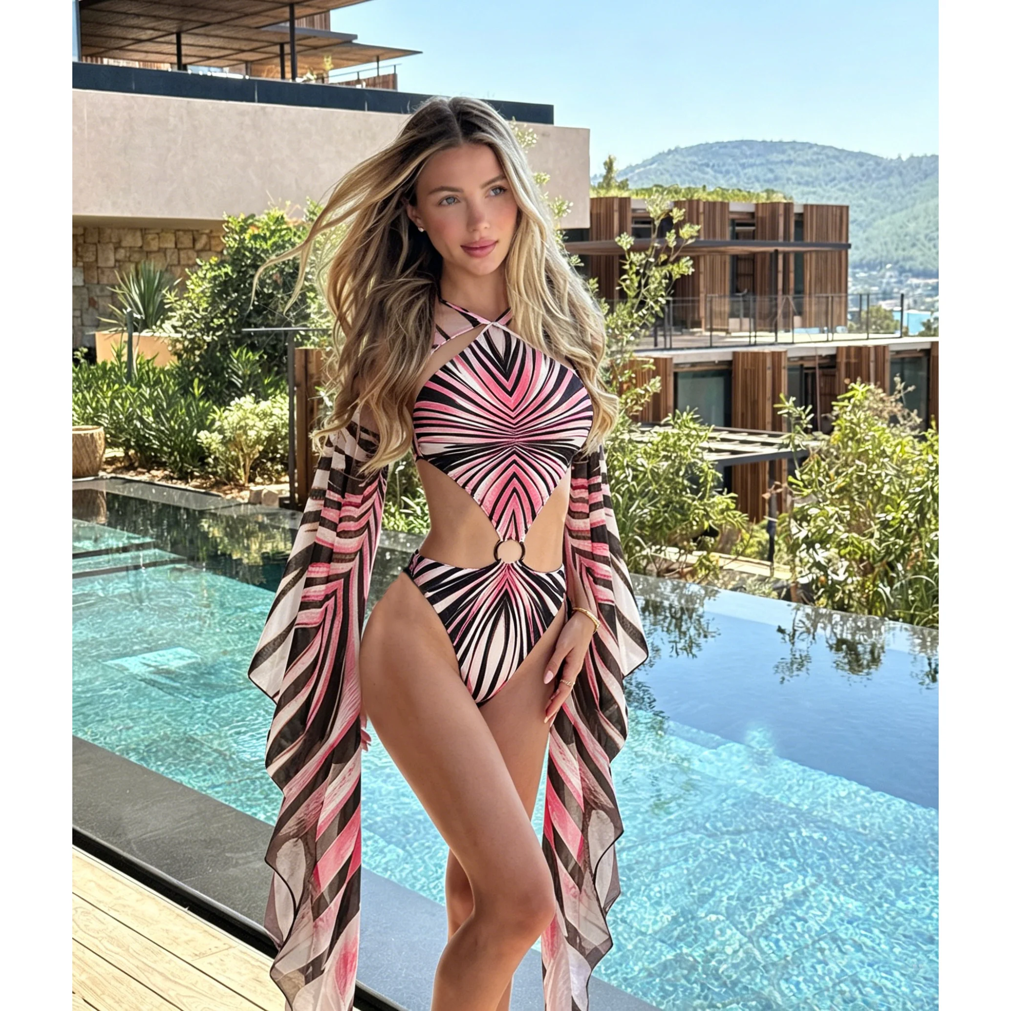 Long Sleeve One Piece Swimsuit Women Swimwear Bodysuit Monokini Print Swim Suit Bathing Suit Beachwear 4 Long Sleeve One Piece Swimsuit Women Swimwear Bodysuit Monokini Print Swim Suit Bathing Suit Beachwear 4