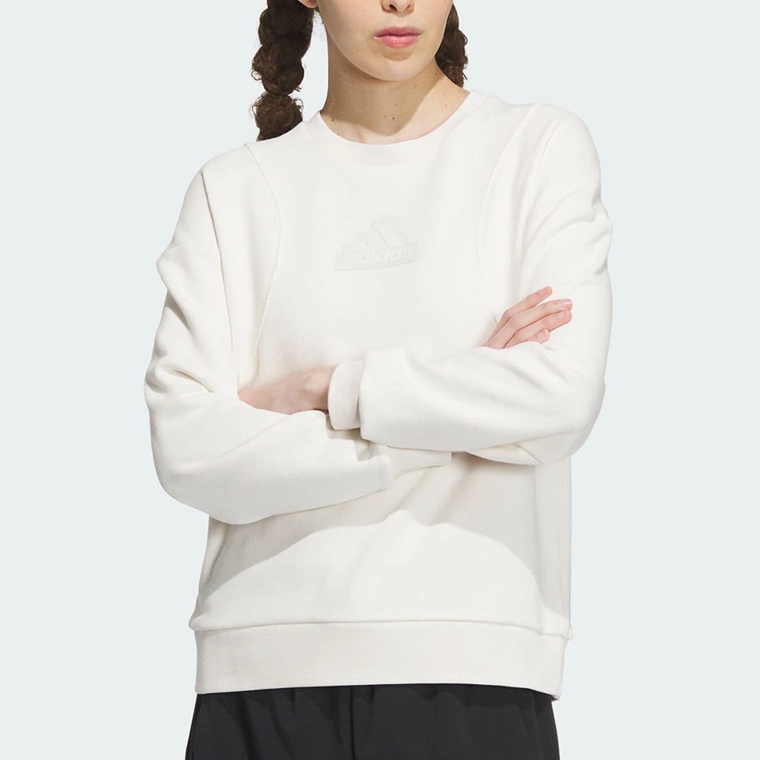 Adidas genuine new women's knitted round neck pullover sweatshirt IP7072