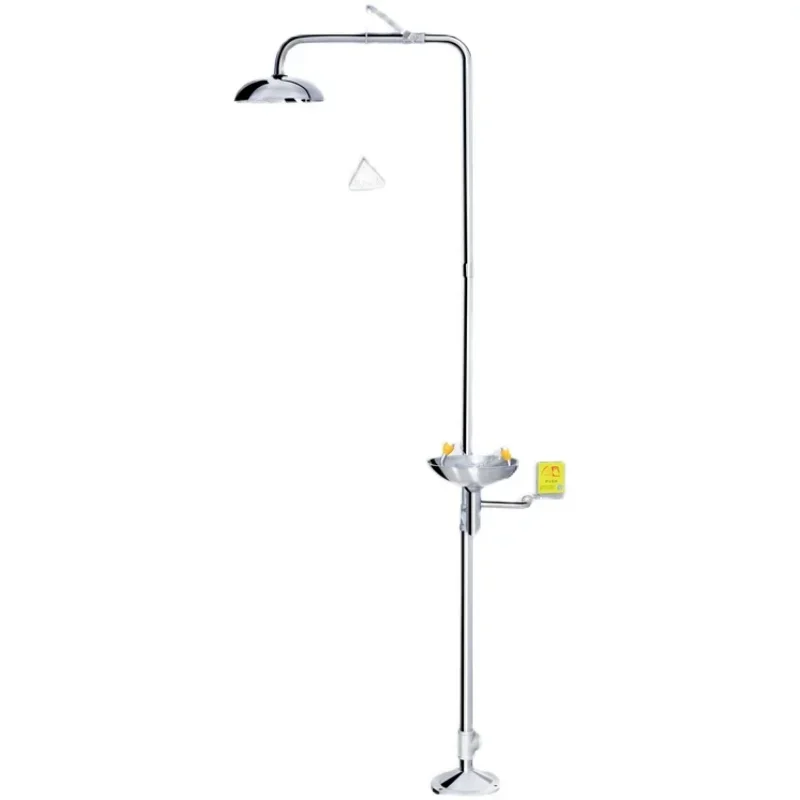 Wash Eye 304 Stainless Steel Composite Emergency Spray Shower Vertical Industrial Lab Setup