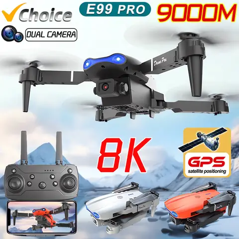 Dobrável RC Drone com câmera Wide Angle Dual HD, E99Pro, 4K Helicóptero Profissional, FPV Altura Hold, Avental de Venda, 5G, WiFi, Novo
