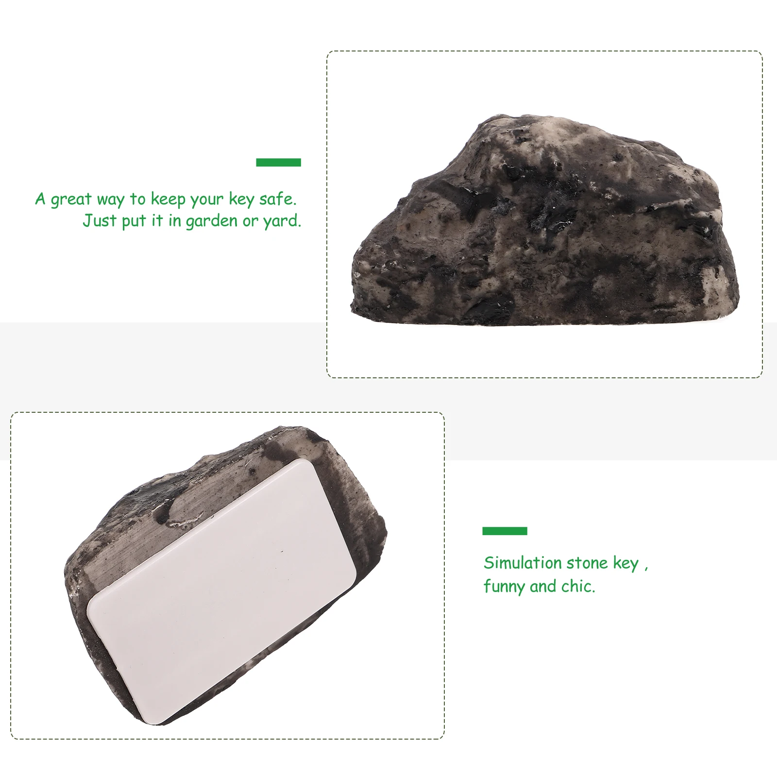 3pcs Stone Resin Case Durable Safe for Keys Garden Yard Artificial Stone Key Box Storage Box Holder