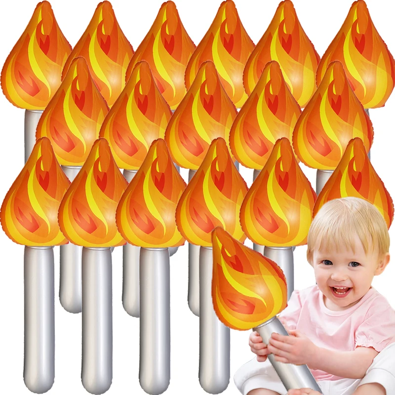 Inflatable Torch Stick Flame Toy Competitions Ballons Ornament Cheering Balloon Performance Prop Sticks DIY Party Decoration