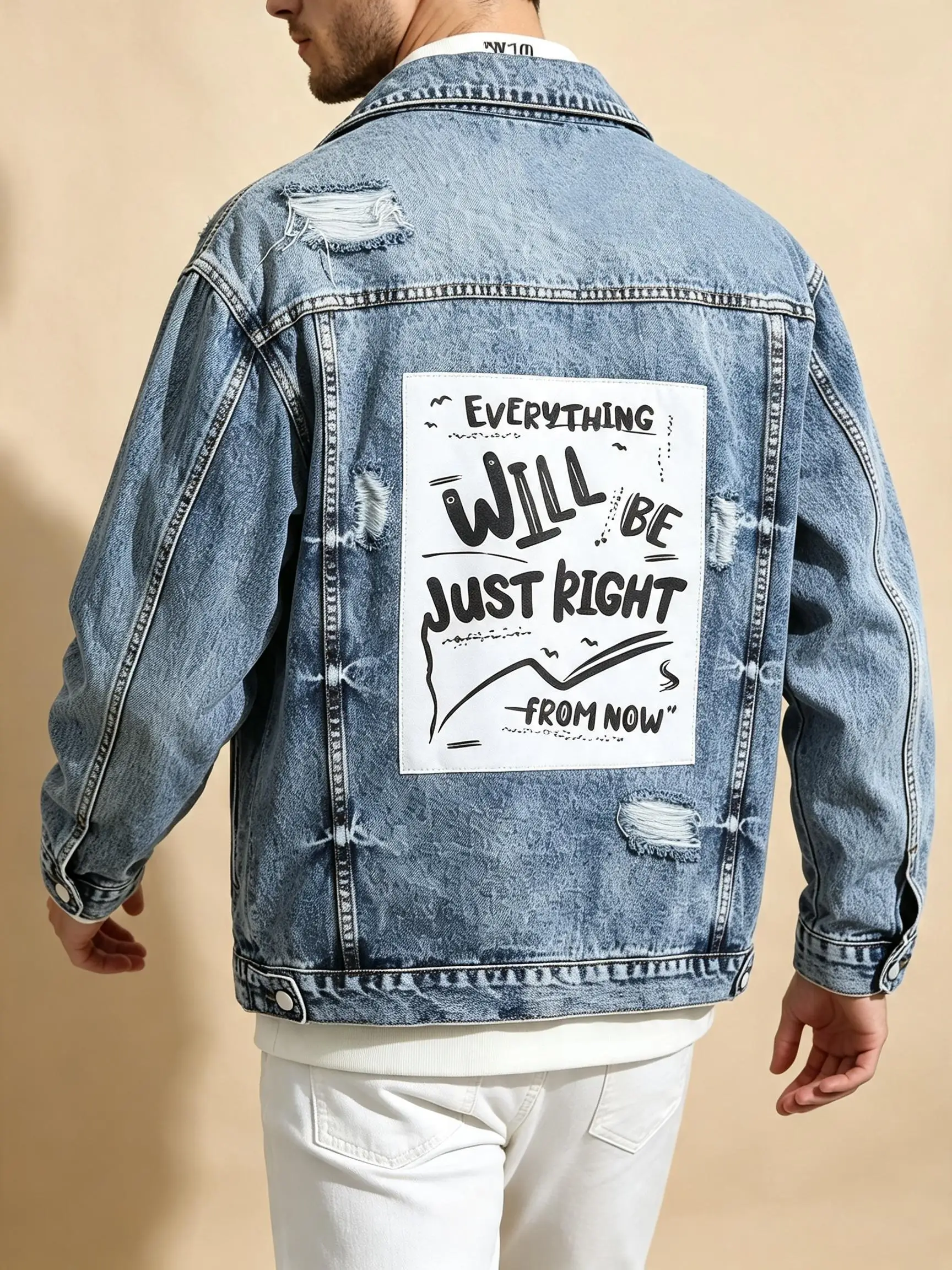 Trendy Cropped Lightweight Denim Jacket Men, Fashion Street Style Thin Coat, Modern Short Fit, Stylish Gift for Boyfriend