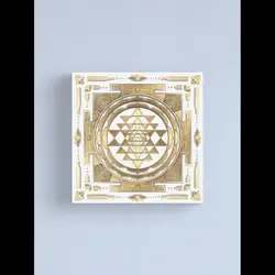 Golden Sri Yantra Canvas Print with White Background  Sacred Geometry Wall Art for Home Decor Meditation Room and Spiritual Spac