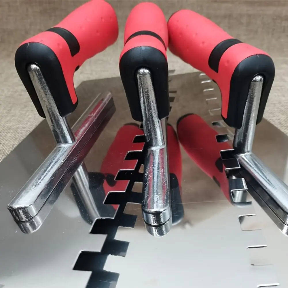 3個入り-耐久性のある金属製こて-スクエアノッチデザイン-ステンレス鋼製スクエアノッチこて-快適グリップハンドル-電源不要