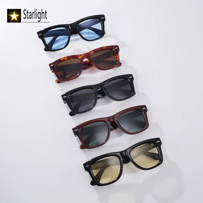 عالية الجودة إطار كبير سميكة مربع النظارات الشمسية رجل أسود ريترو UV400 نظارات الموضة الرجال النظارات النساء العصرية اليدوية 150 مللي متر